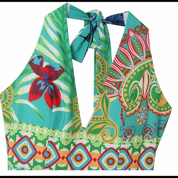 Women'’s Sleeveless Party Printed Floral Jumpsuit - Picture 5 of 7